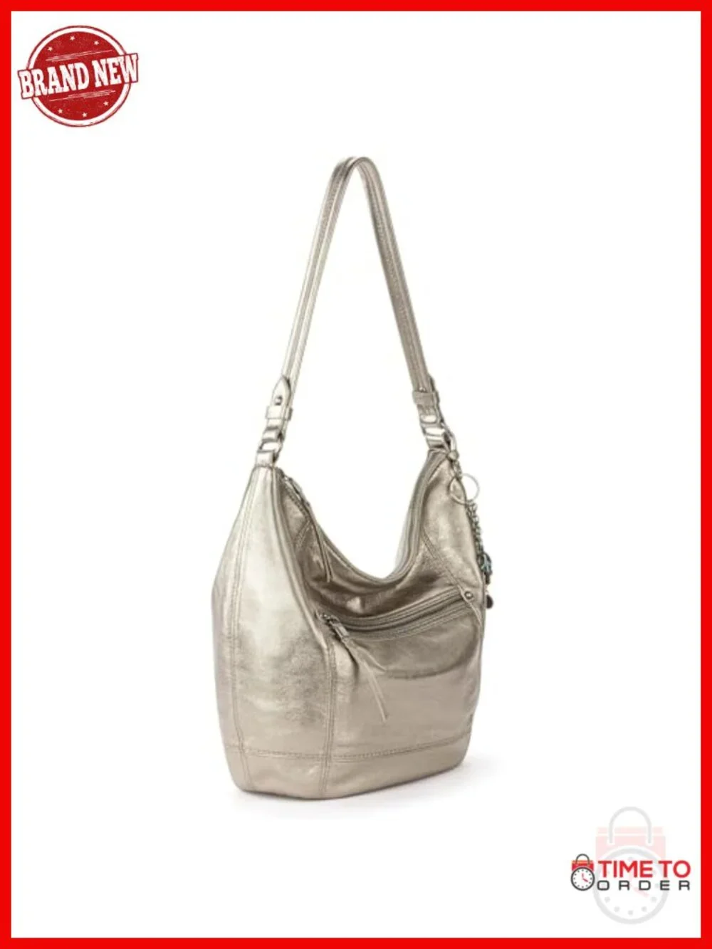 Large Premium Leather Hobo Bag with Zipper Pocket for Everyday Travel